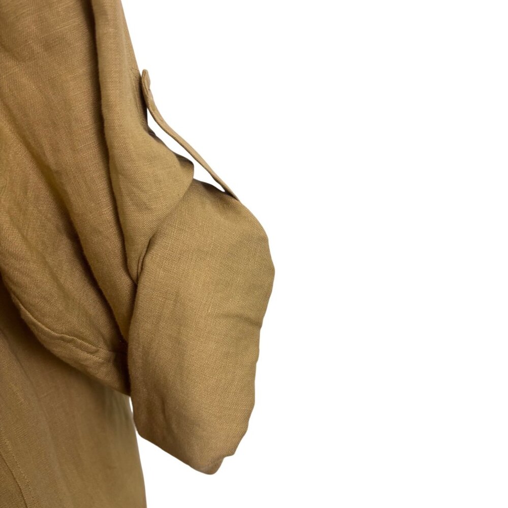 Ralph Lauren Womens Beige Linen Long Sleeve Utility Shirt Button Front Size XL - Picture 6 of 8